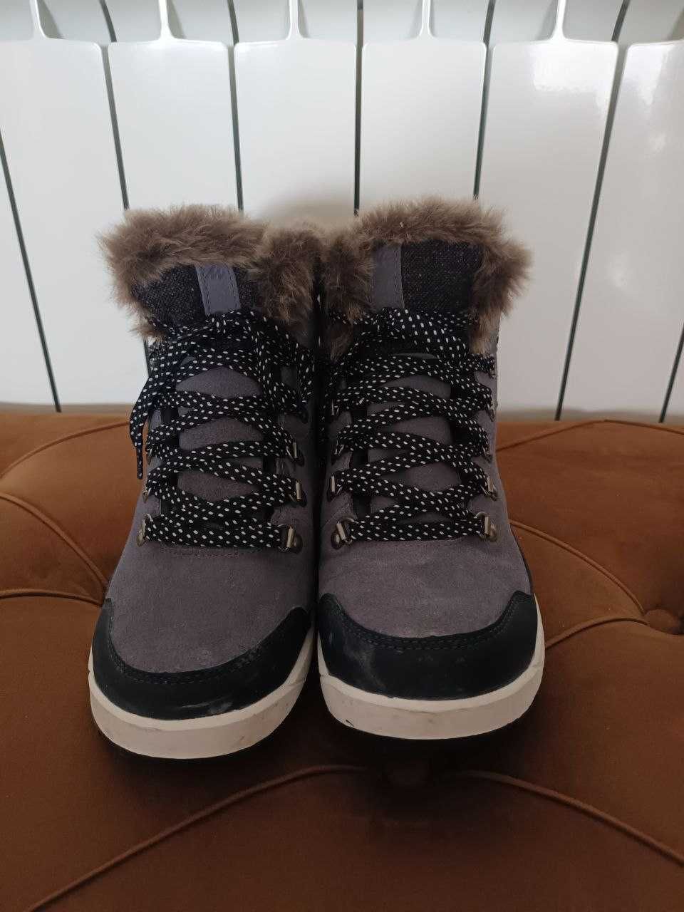 Botas de caminhada na neve quentes e impermeáveis em couro  Quechua