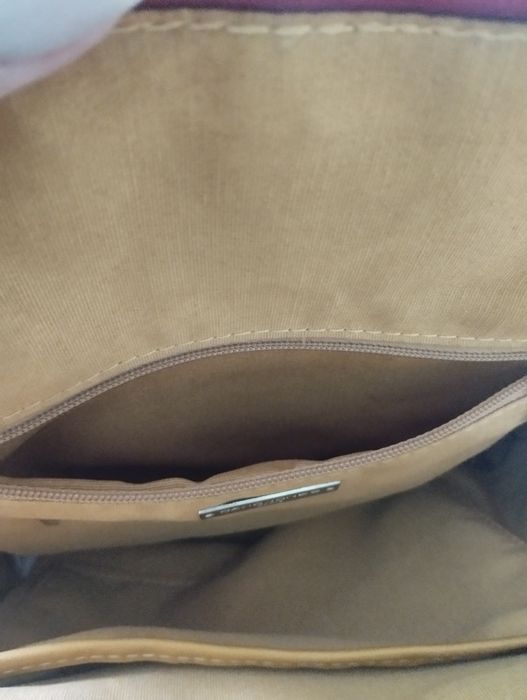 Шкіряний червоний сумка-рюкзак