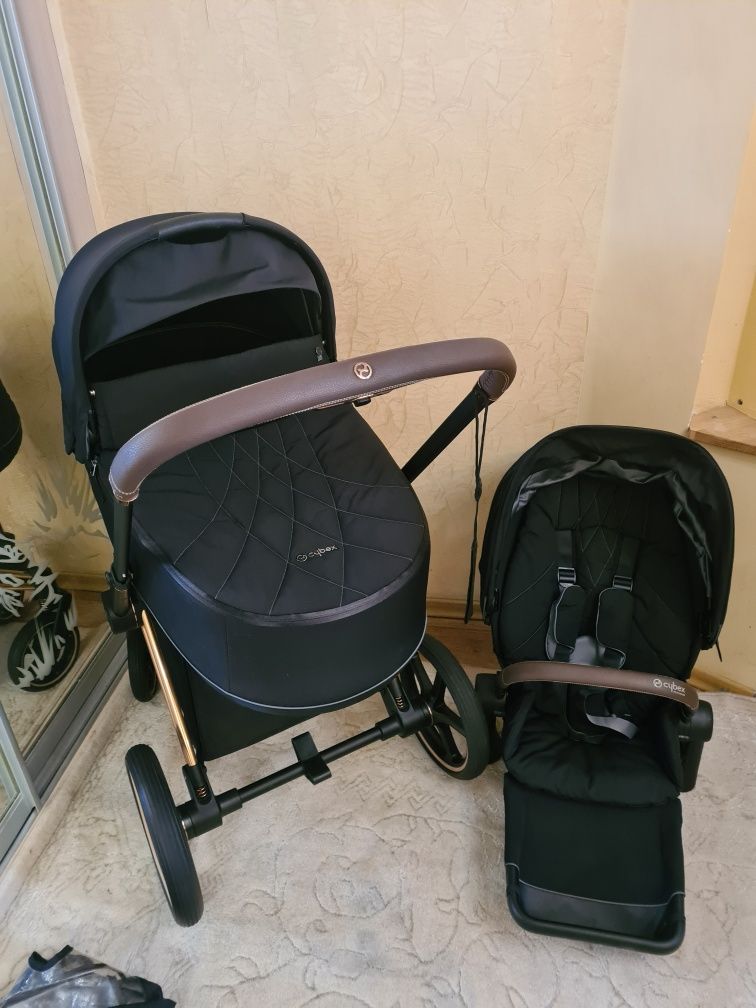 Cybex Priam Lux 2в1 і 3в1  Deep Black шасси Rose Gold