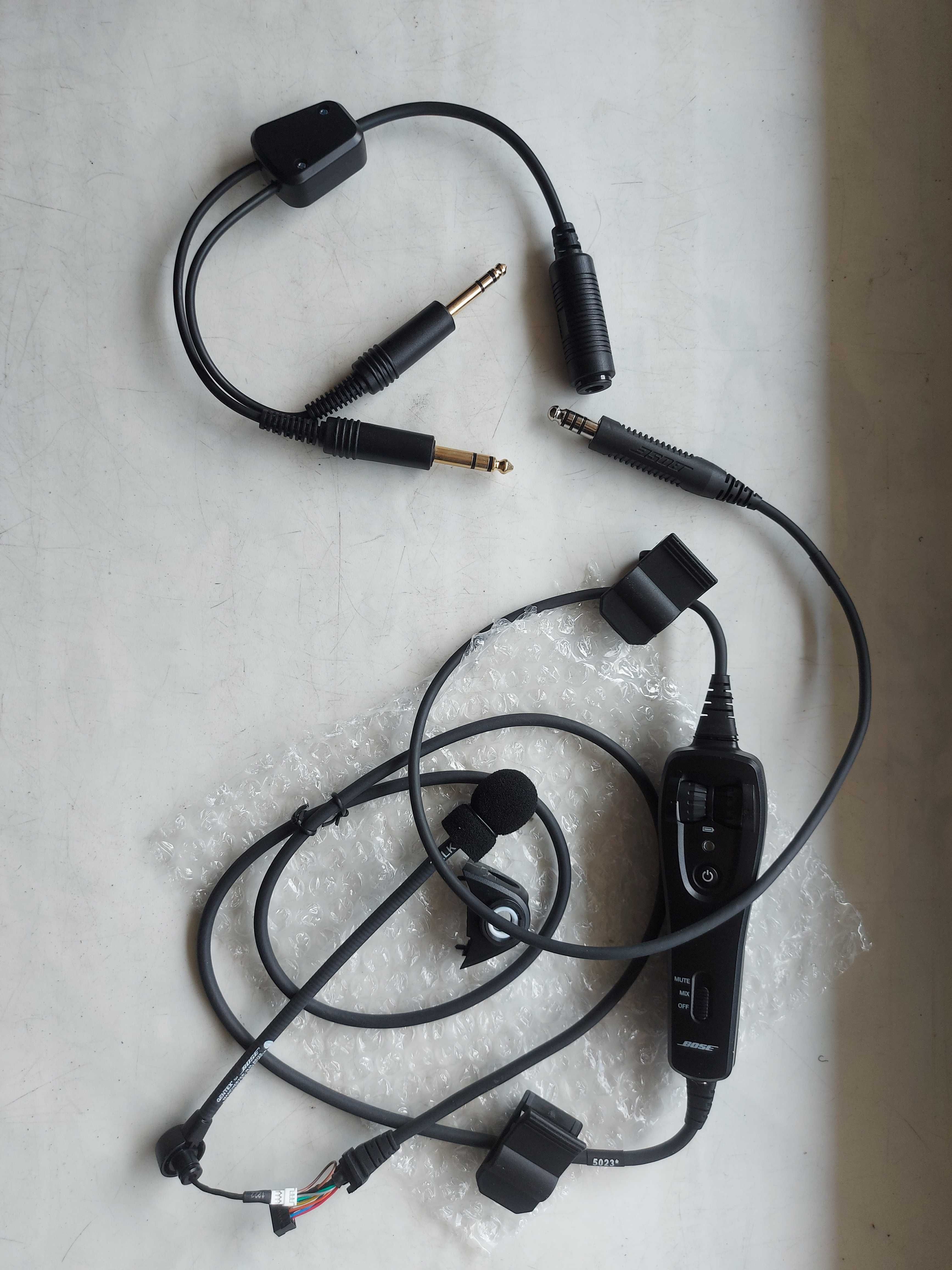 Słuchawki lotnicze Bose A20 kabel z modułem i mikrofonem