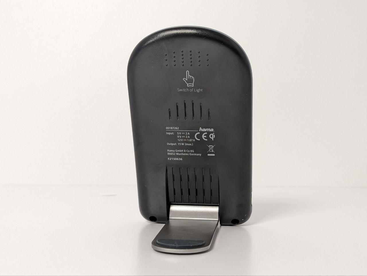 Бездротовий зарядний пристрій HAMA QI-FC15S, USB type-C, 2A, чорний