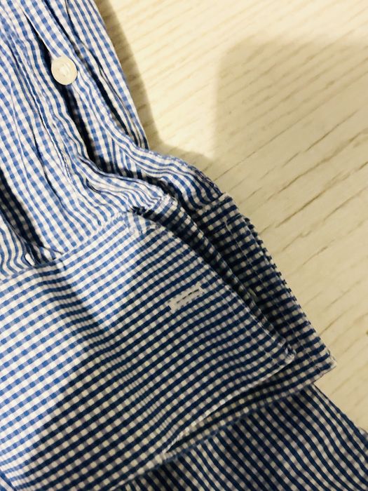 Koszula męska duża w biało-niebieską kratkę