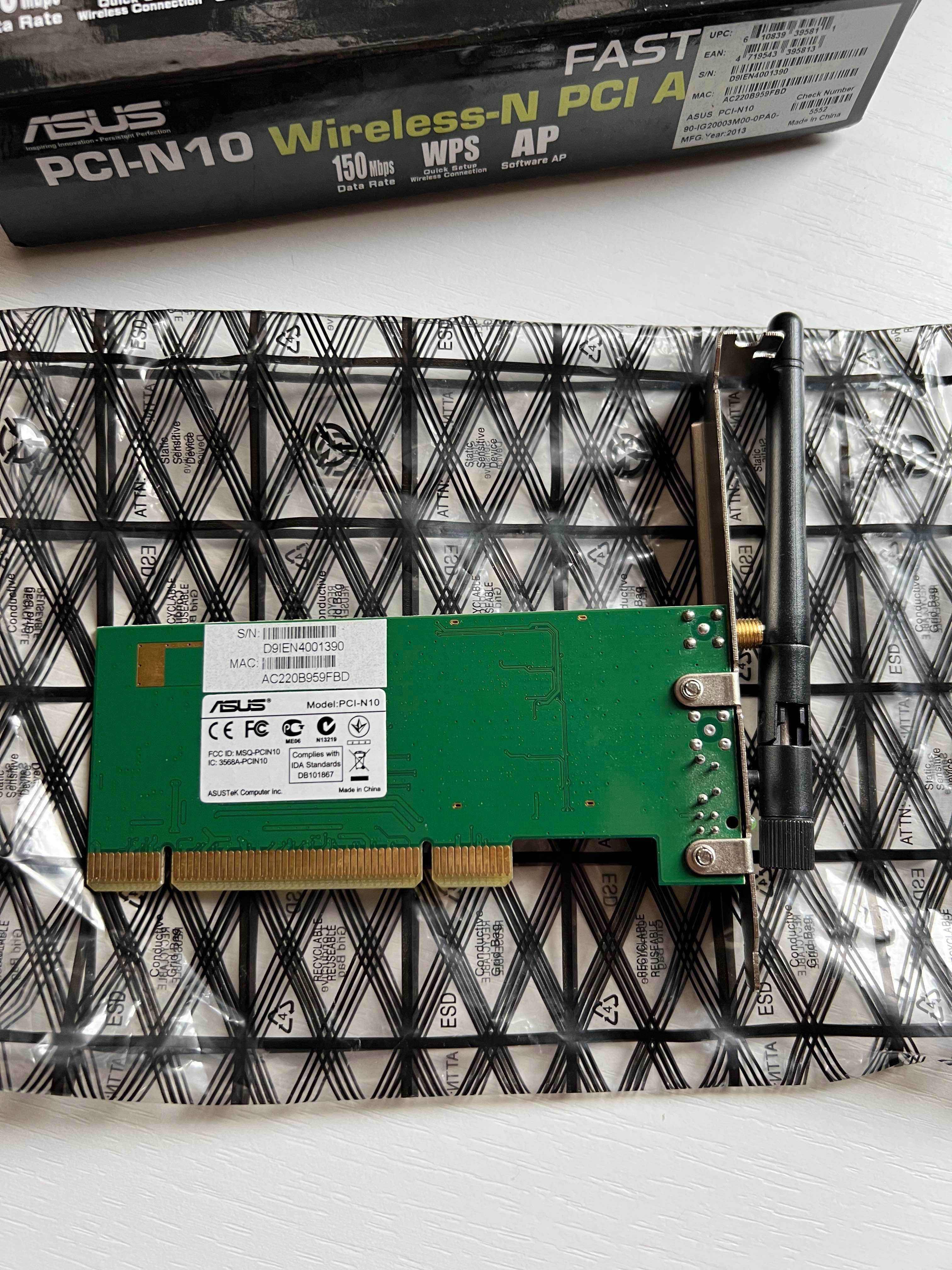 ASUS PCI-N10 Wireless-N – karta sieciowa WiFi PCI
