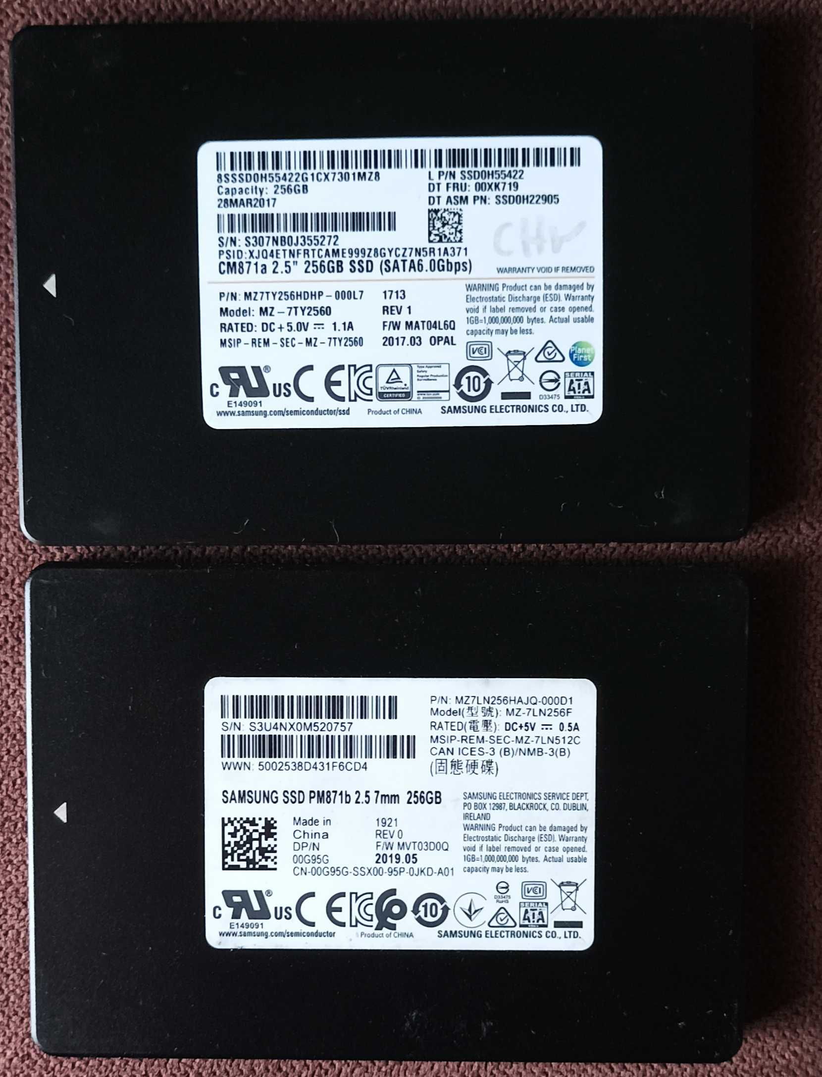 SSD 2.5/M2 128-192-256-512-800-1000GB (Samsung) intel