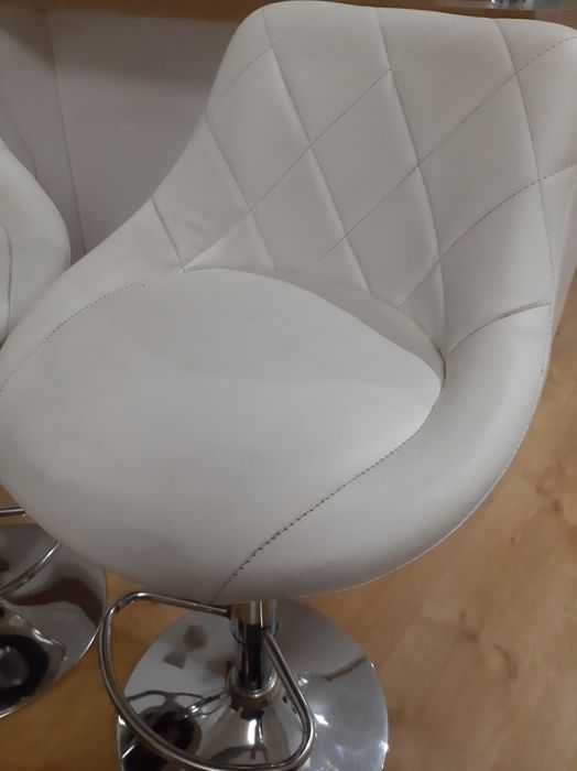 Hokery ekoskóra białe 2szt