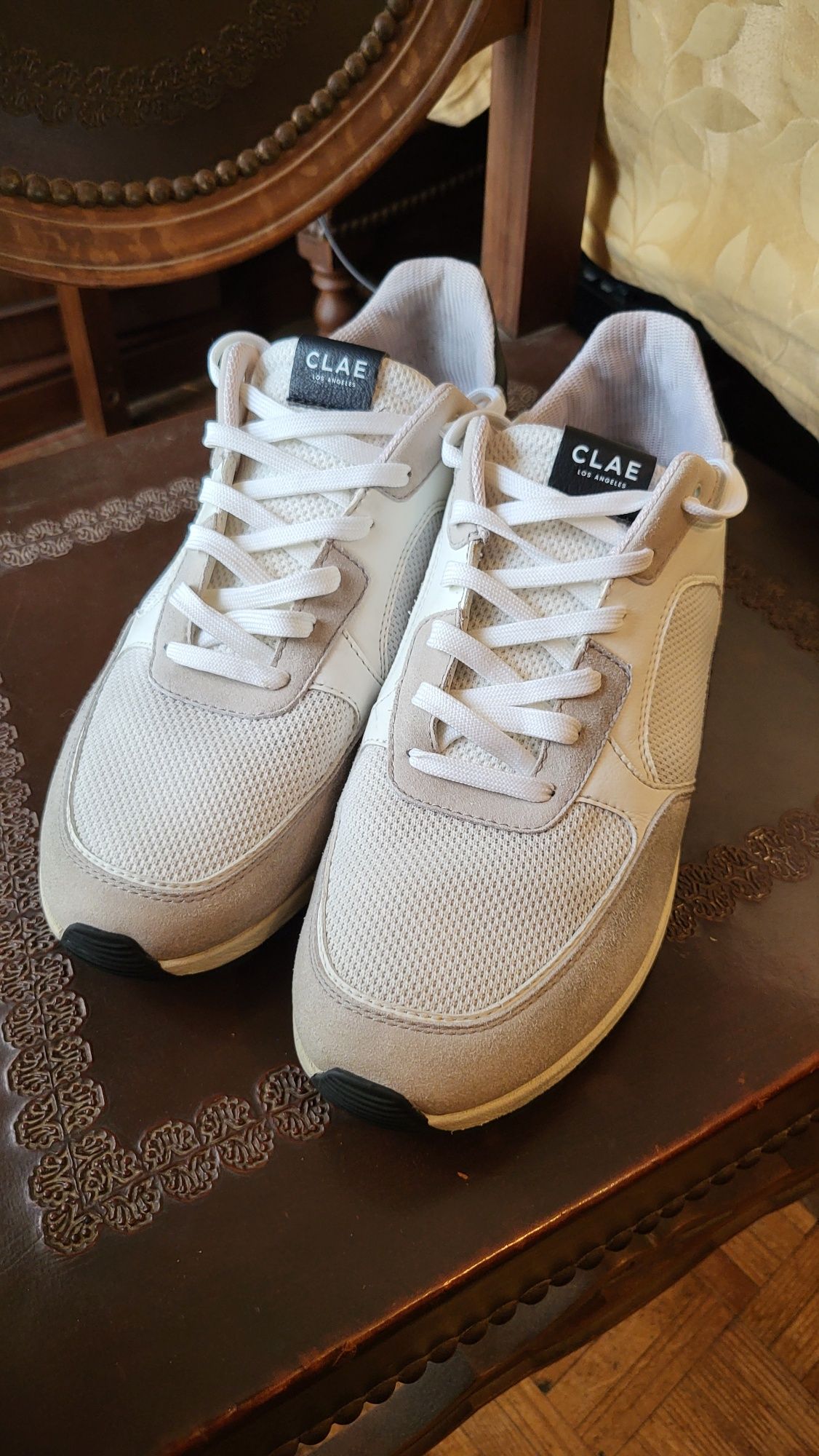 Sapatos Clae Microchip White Black 46