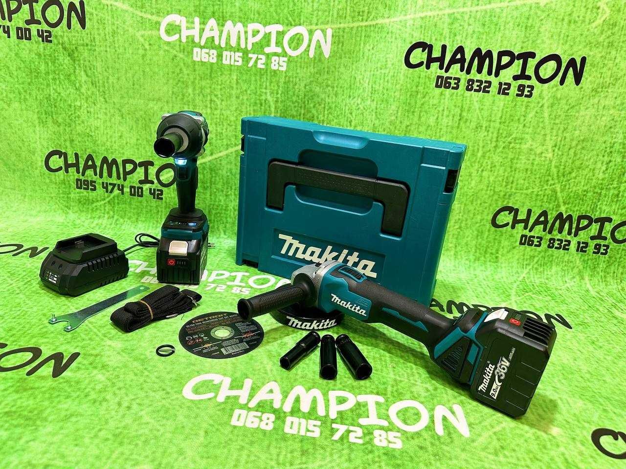 Акумуляторний Набор Makita 2в1 Болгарка DGA504 Гайковерт DTW800 36V9A