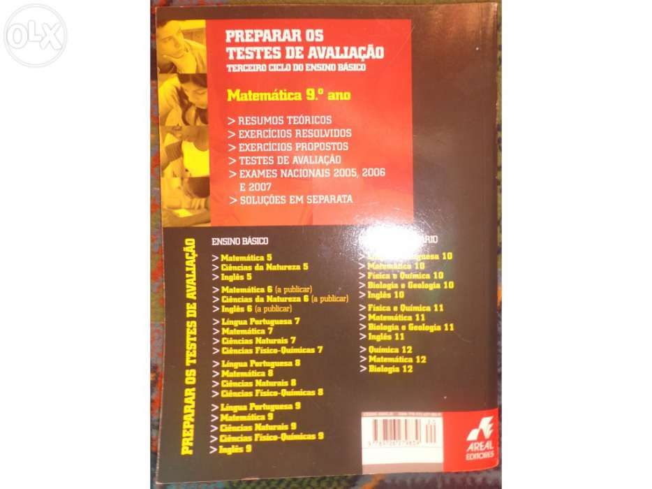 Livros "preparar os testes" do 9º ano de portugues e matematica