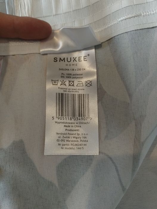 Zasłony na taśmie Smukee 138x250
