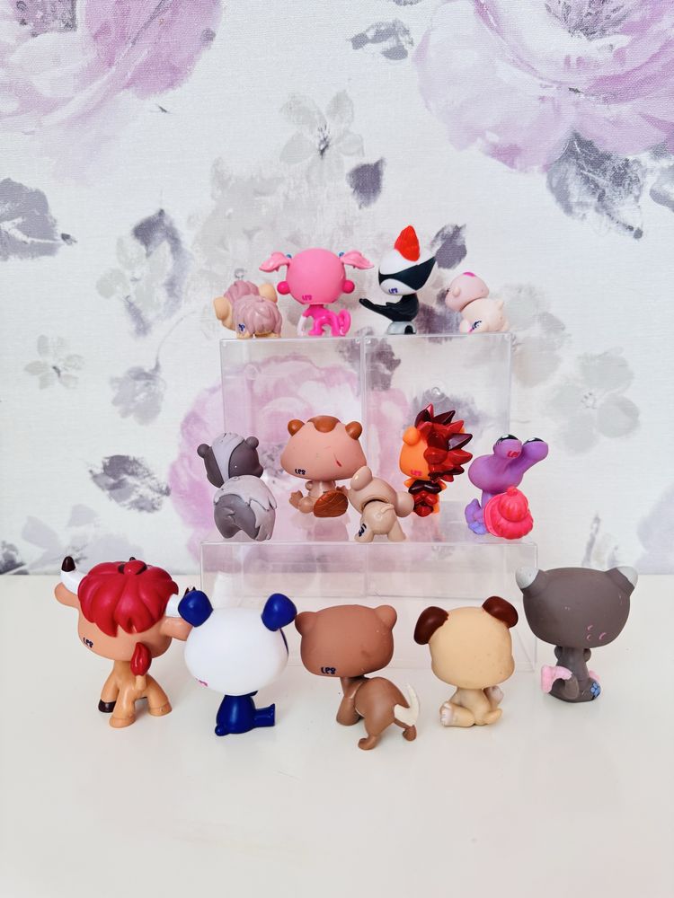 Duży zestaw figurek Littlest Pet Shop LPS Hasbro,byczek,jeż,fretka