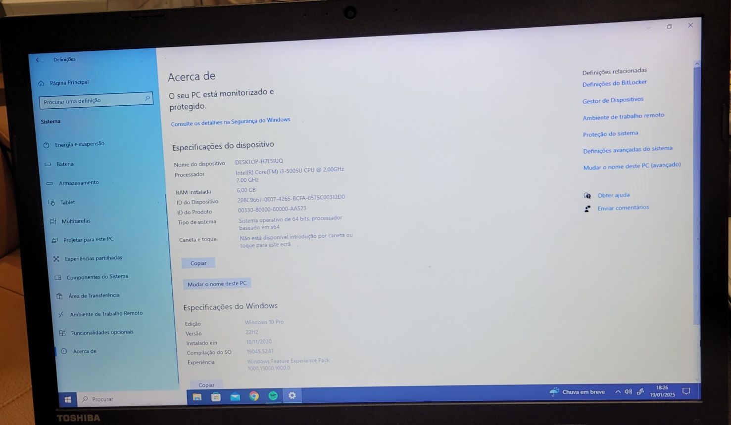 Vendo PC TOSHIBA SATÉLITE L70 - C - c/17" com mala