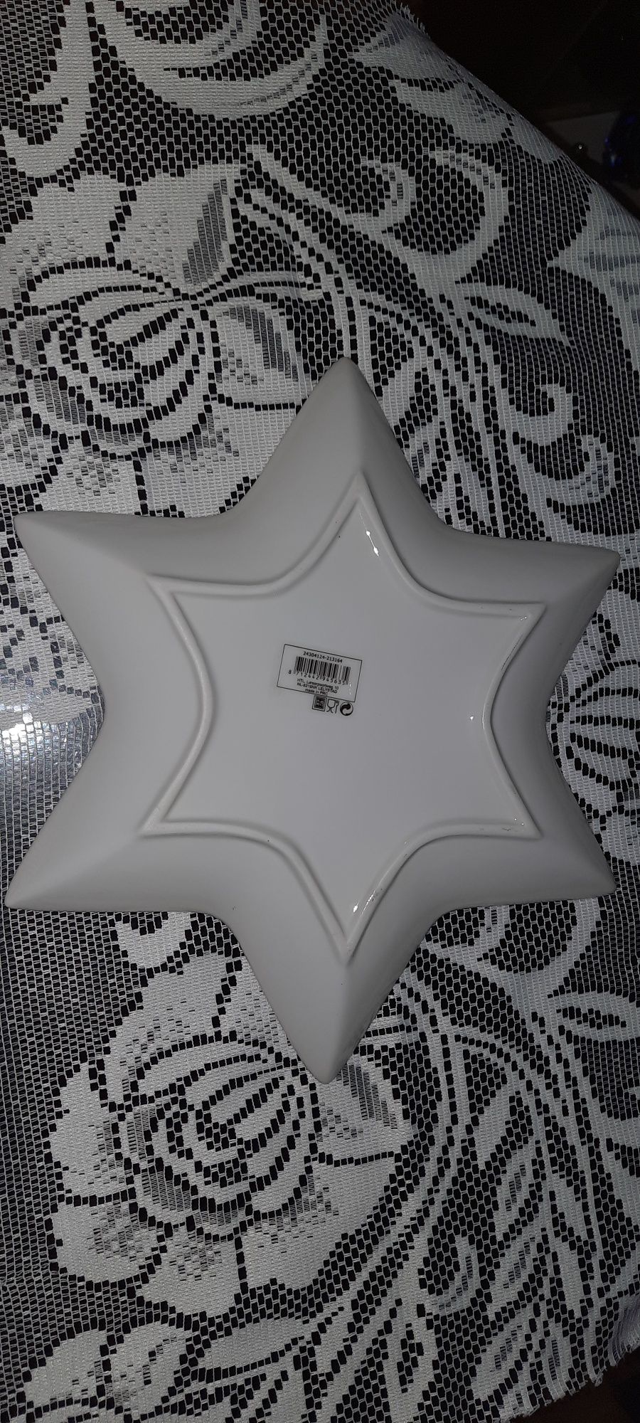 Porcelanowy talerz gwiazda Boże Narodzenie