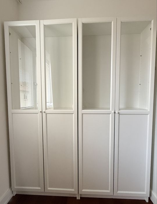 2x regal Billy Ikea + drzwi Oxberg 80cm x 30x202 bialy