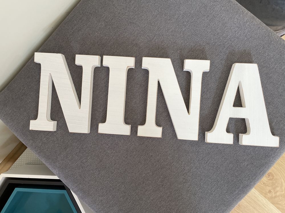 NINA imię litery drewniane 18 cm