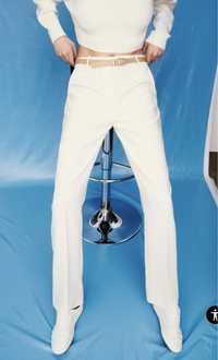 Zara білі штани з поясом