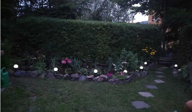 12x Lampa ogrodowa LED SOLARNA KULA BIAŁA 10 cm