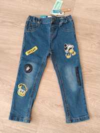 Nowe Spodnie jeansy Myszka Mickey rozmiar 98