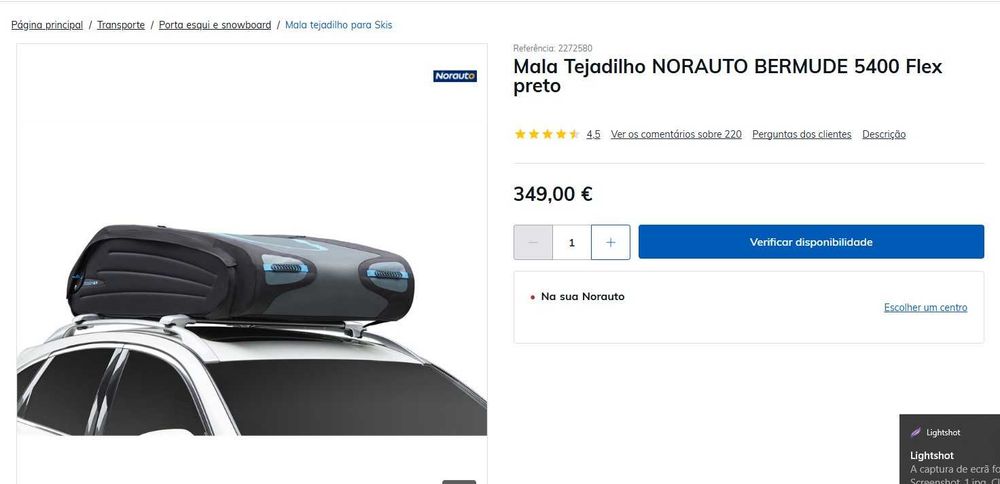 Mala de tejadilho ULTRA espaçosa 540L