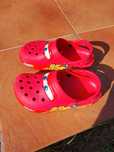 CROCS dziecięce KLAPKI czerwone zygzak mcqueen crocs