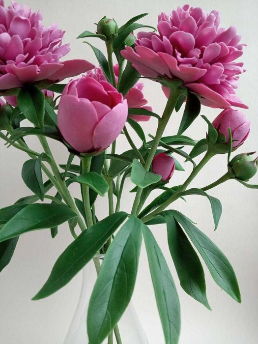 Букет пионов из холодного фарфора. Ручная работа.