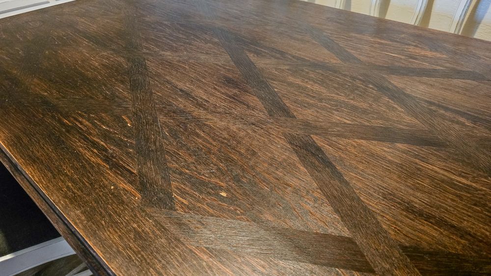 Francuski stół dębowy + 6 krzeseł – oryginalny antyk po stylizacji