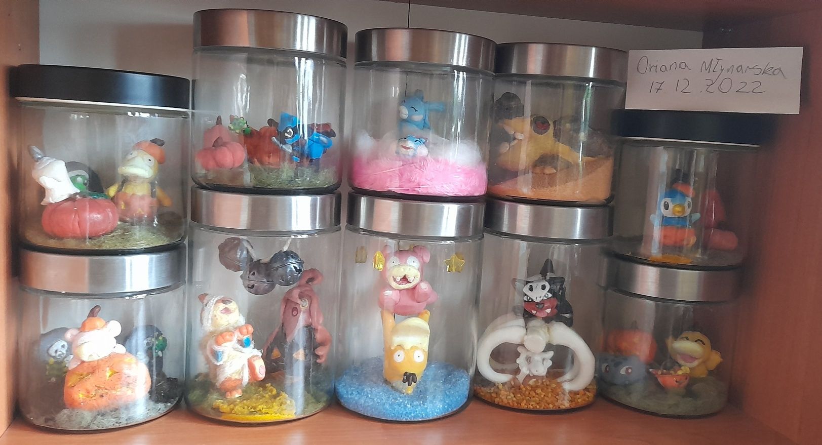 Rękodzieło pokemon slowpoke psyduck figurka terrarium ozdoba