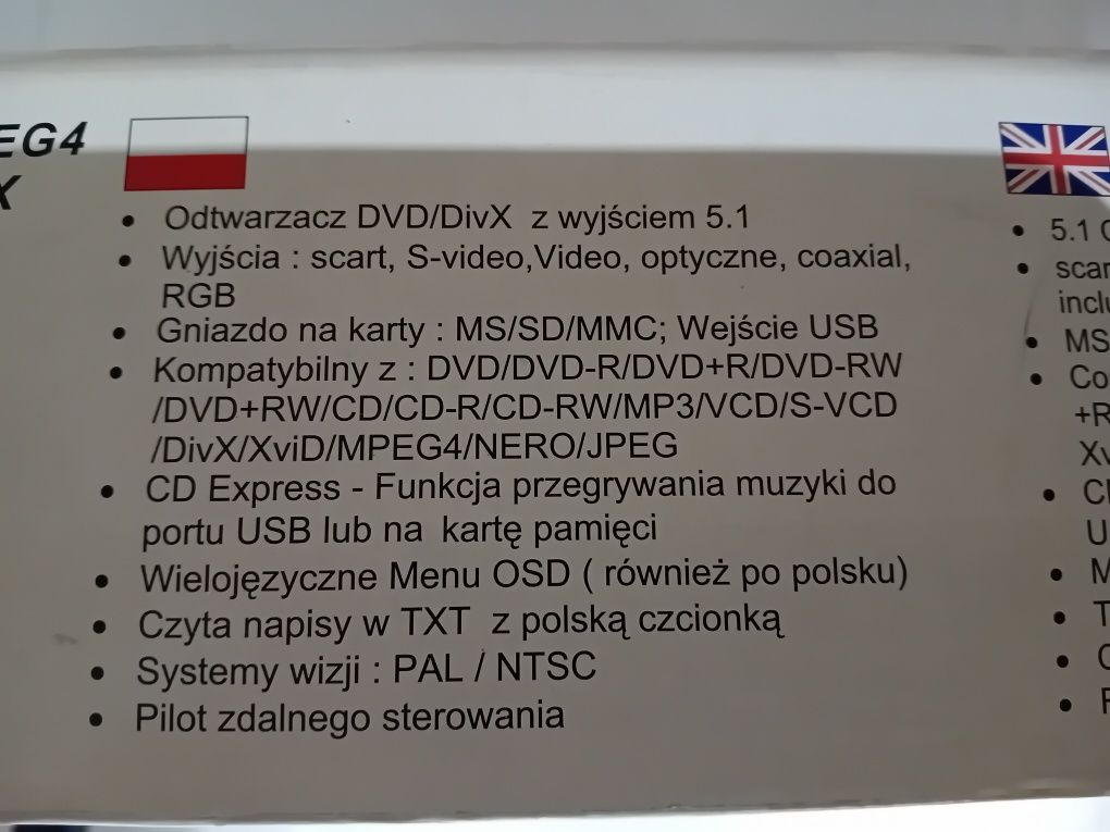 Odtwarzacz Elta DVD/DivX 5.1 MPEG4