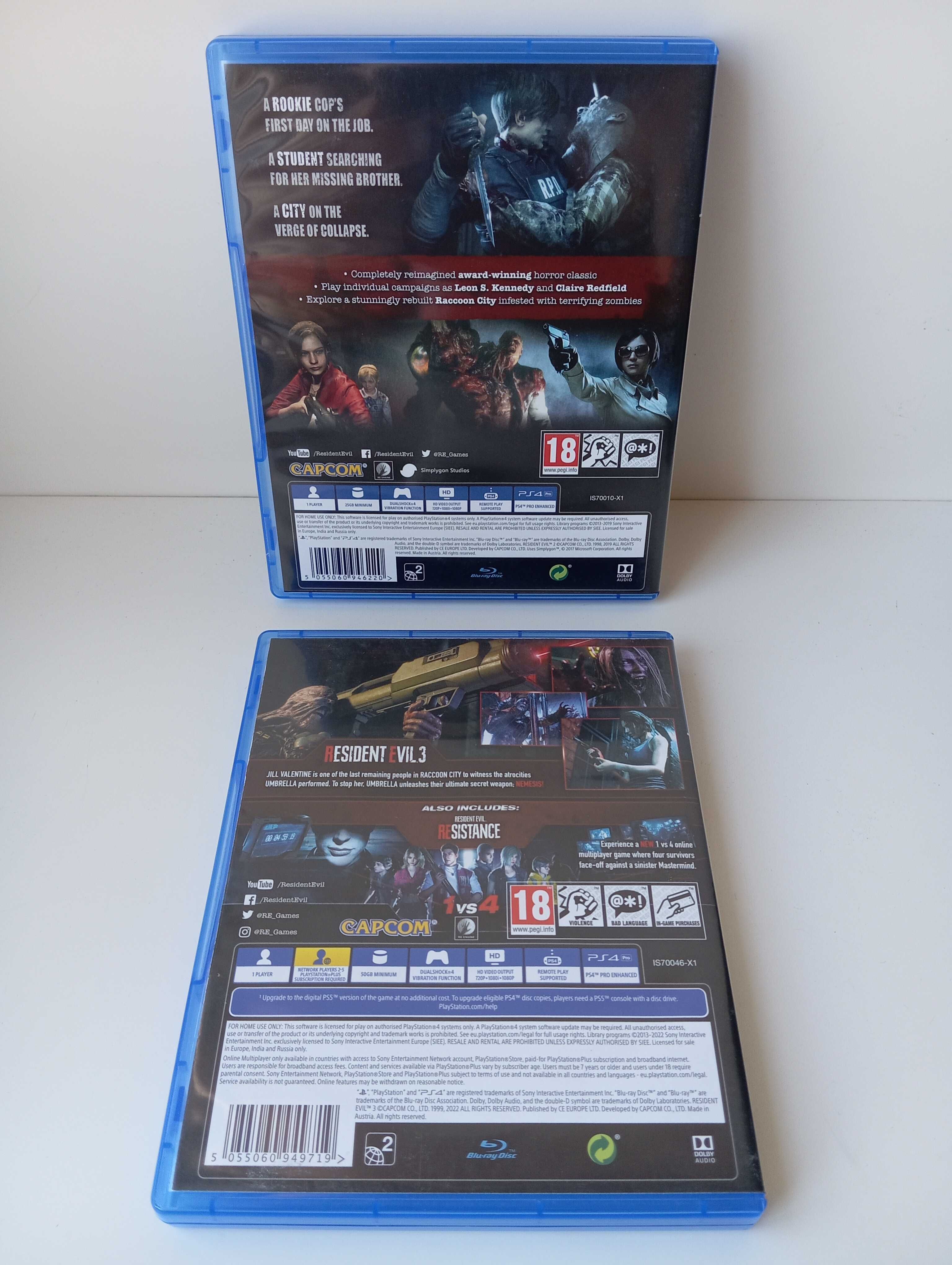 Resident Evil 2 + Resident Evil 3, PS4 PlayStation 4