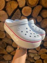 Жіночі сабо кроск crocs crocband platform clog white