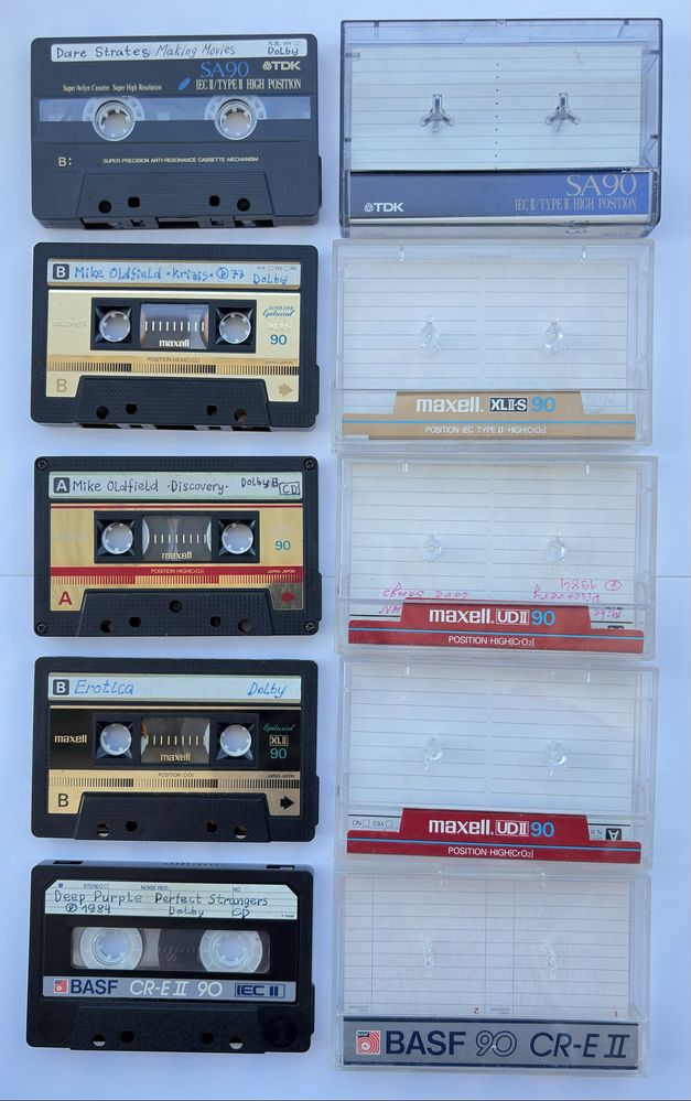 Аудіо касети Maxell Basf TDK (цена за 5)