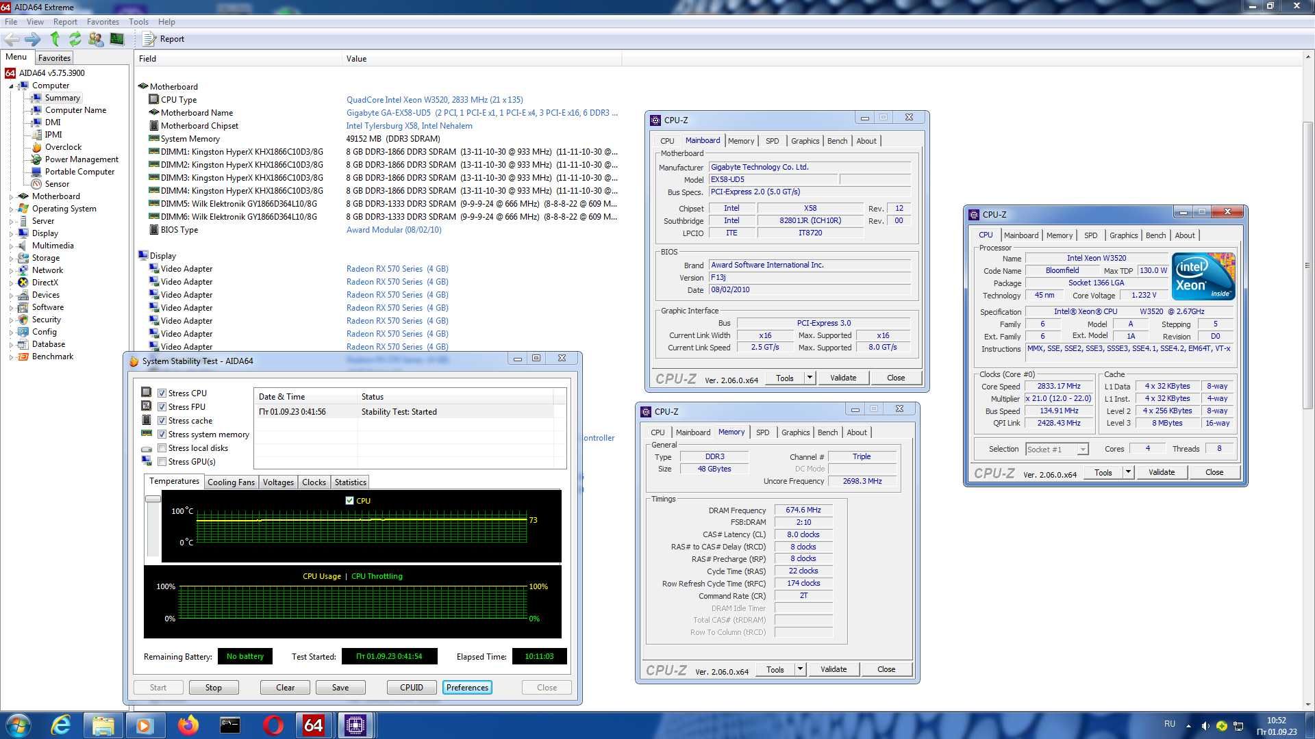 Материн.пл.сокет1366 Gigabyte EX58-UD5(для 48Gb ddr3)+Core i7 950+12Gb