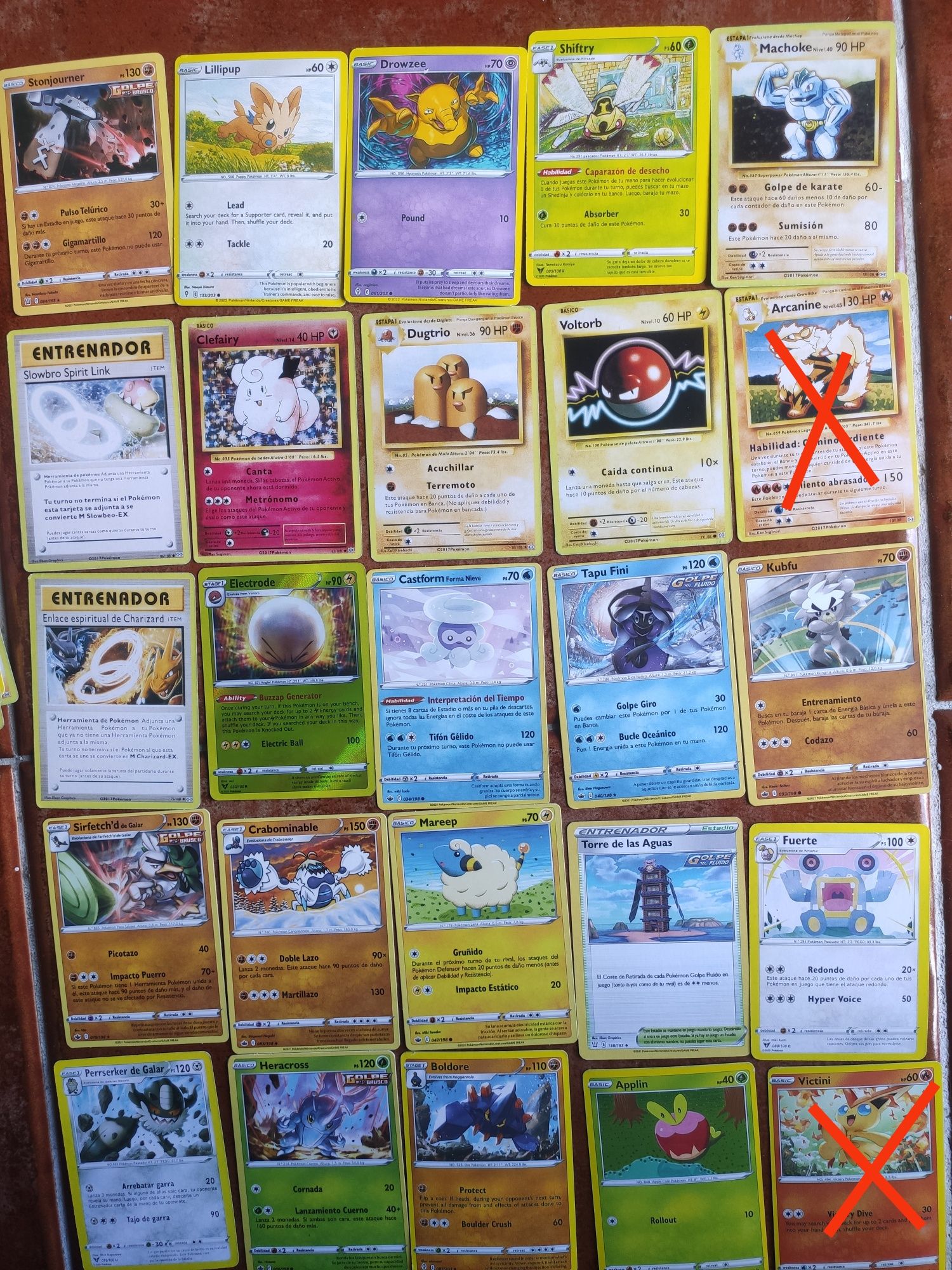 Cartas Pokémon (conjunto 10)