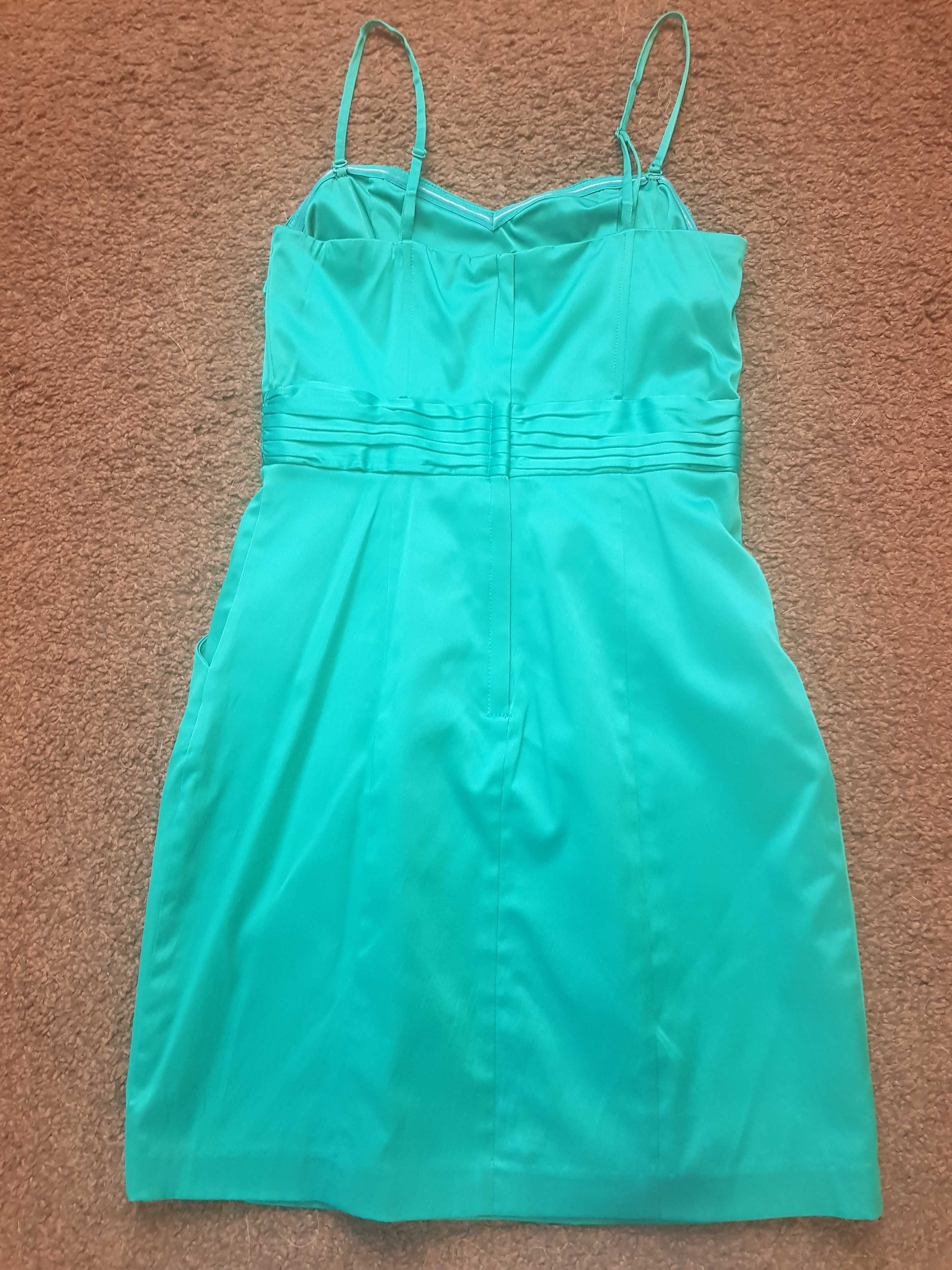 Zielona sukienka H&M na ramiączkach roz.34/36
