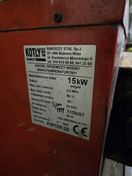 Kocioł Rakoczy Popter DS, 15 kW ze sterownikem