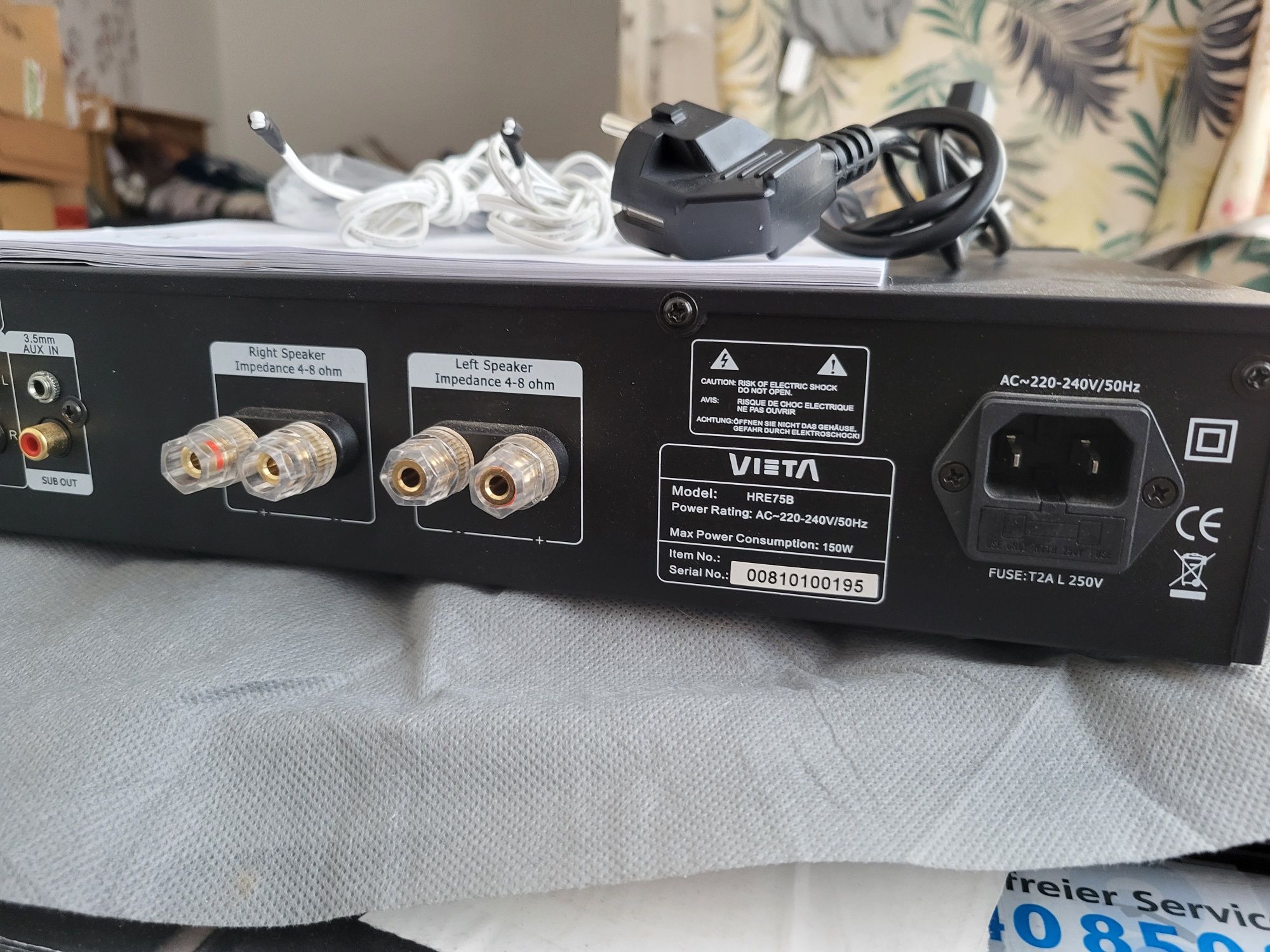 Wzmacniacz amplituner 2.1 Vieta HRE75B fm/dab 2x75w