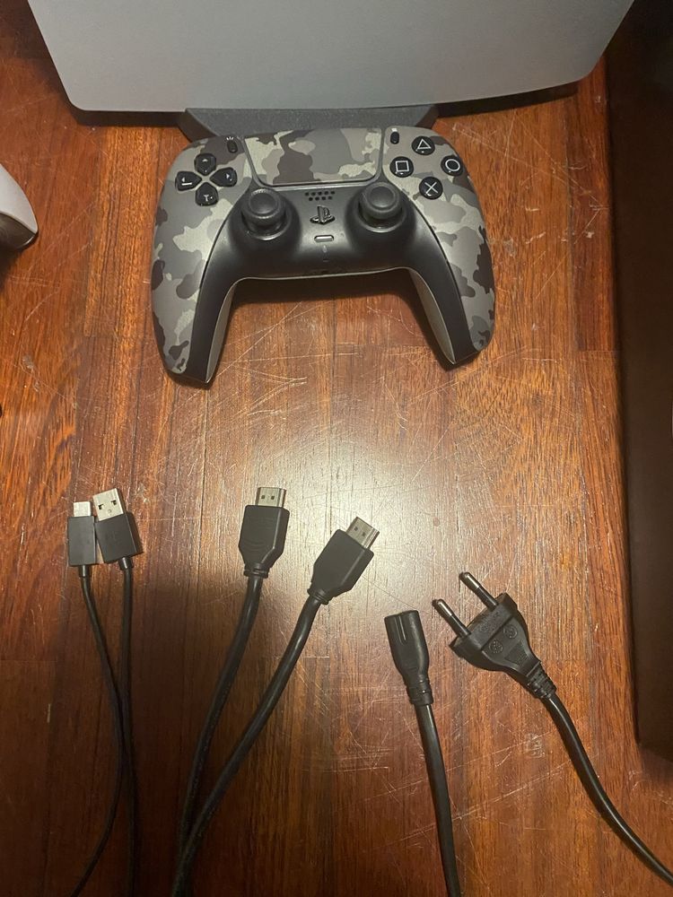 ps5 digital com comando e charging dock na caixa