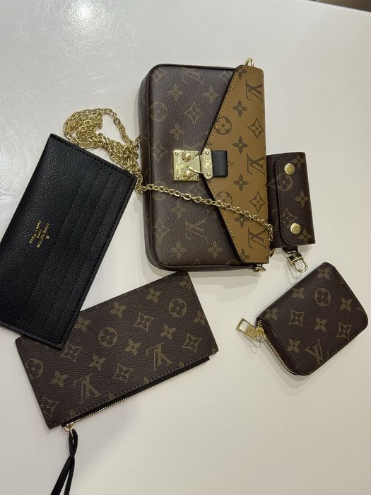 Набір подарунковий Louis Vuittone Луі Вітон сумочка+гаманець+ключниця
