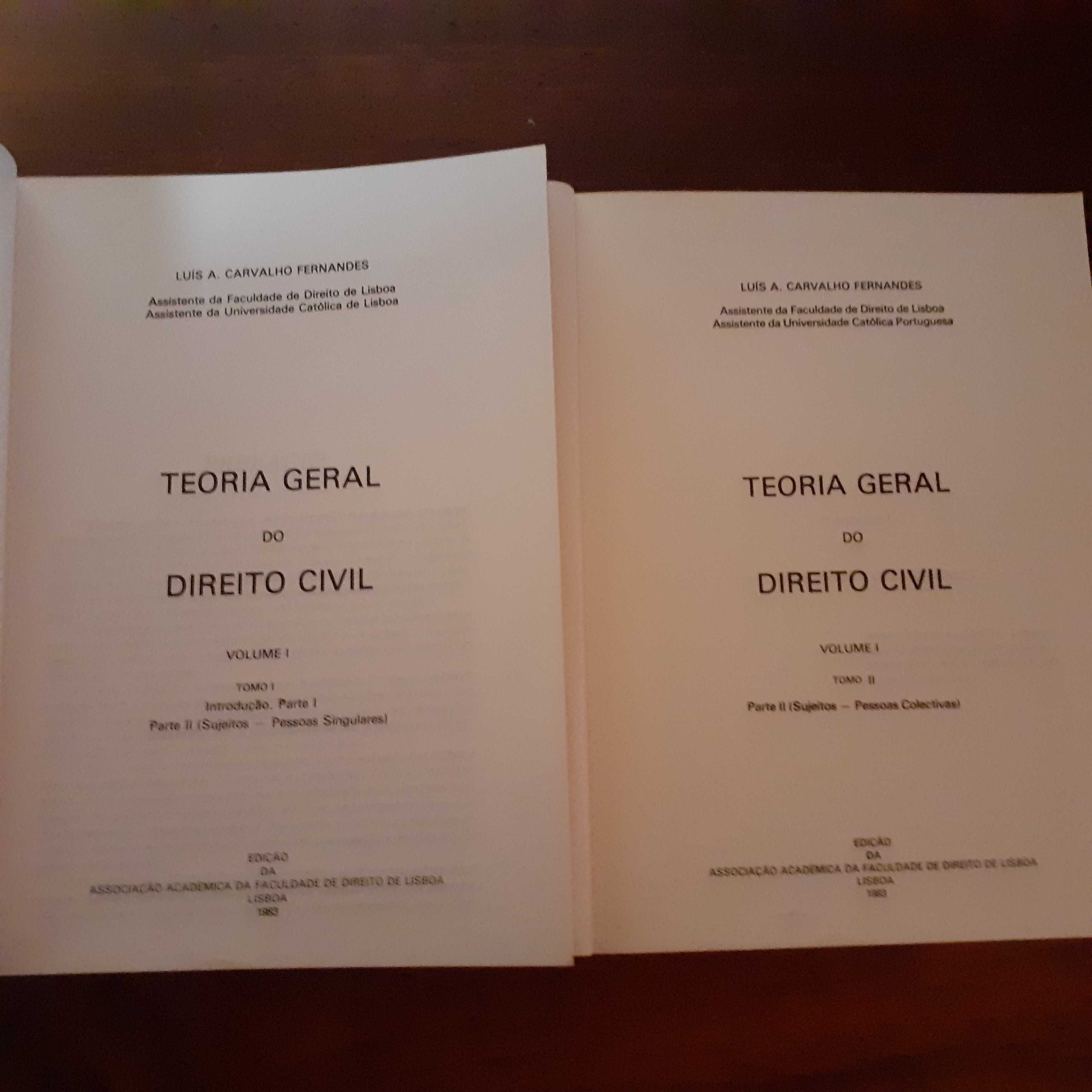 Teoria Geral Do Direito Civil Vol. I Tomo I E II  Luis A.C. Fernandes