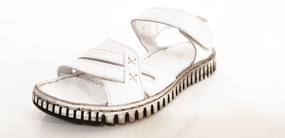 Sandały damskie Manitu white skóra komfort rozmiary 36,37,38,39,40