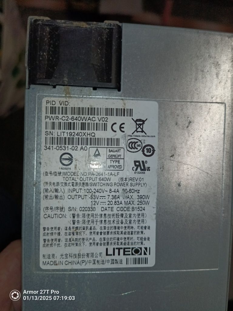 Switch CISCO  WS-C3650-48PD
