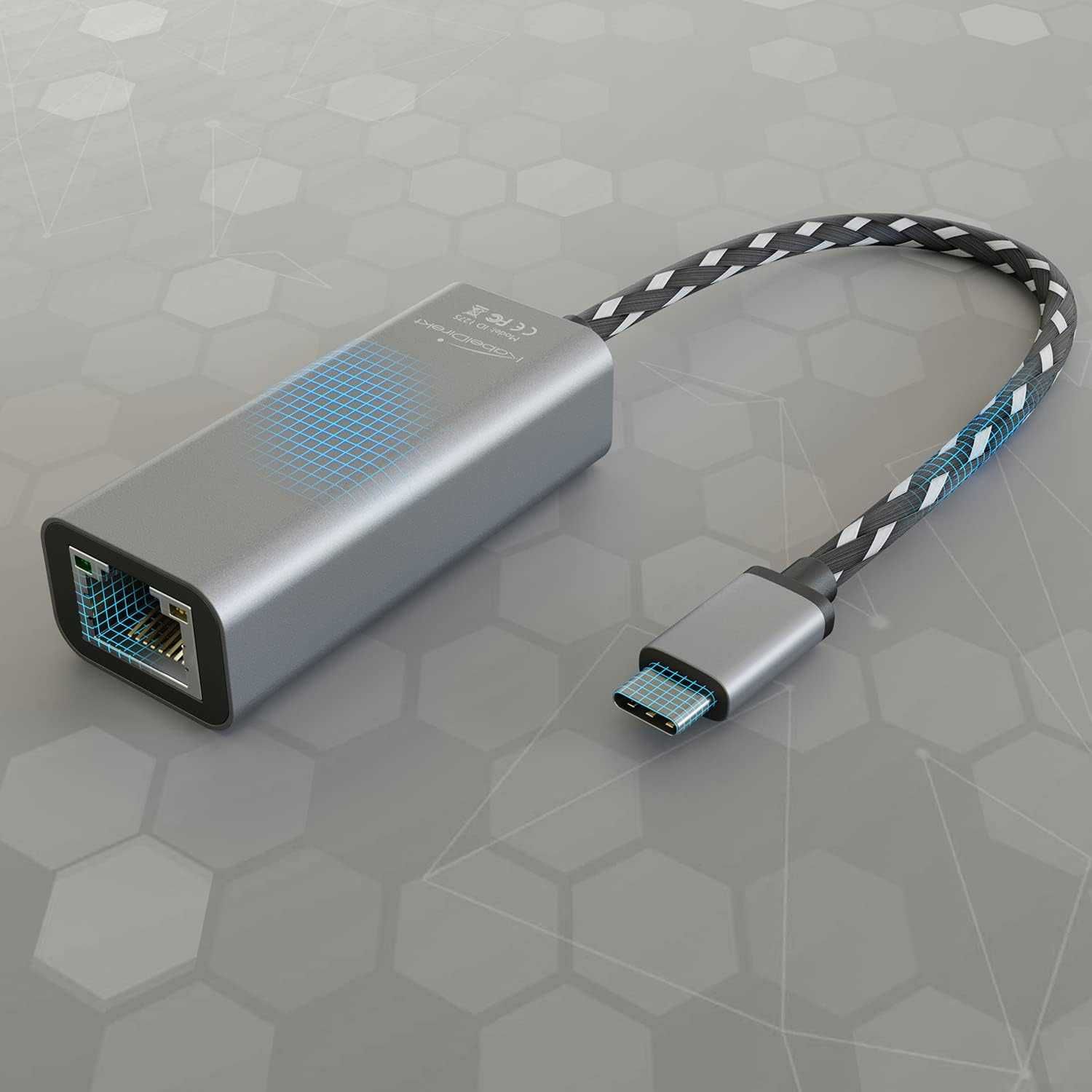 KabelDirekt karta sieciowa USB-C RJ45 Gigabit Ethernet Adapter do PC