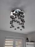 Lampa 3 sztuki srebrna szklana