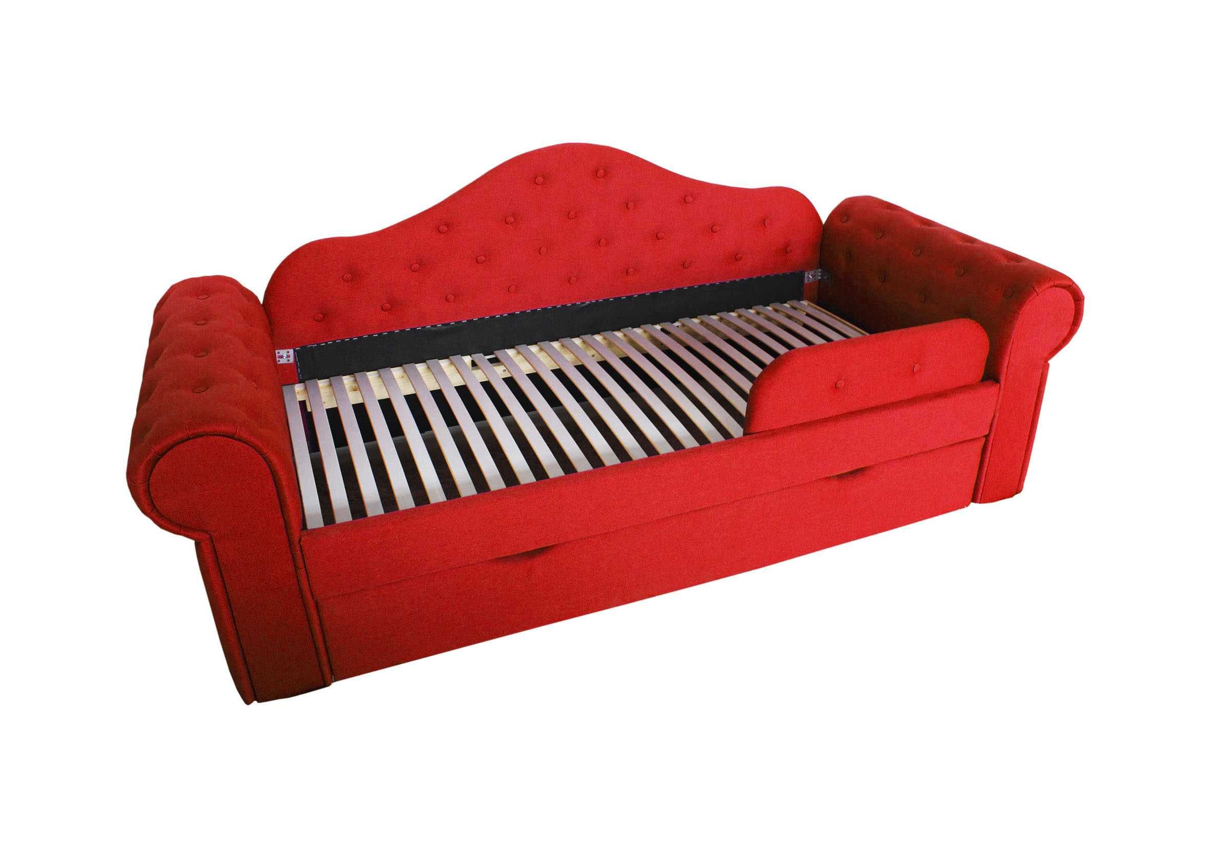 Ліжко Диван кровать Мелані на ламелях + ящик + бортик + Подарунок