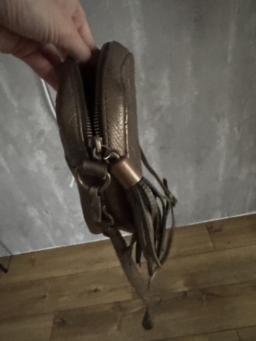 Сумка Intent золота шкіряна крос боді