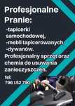 Pranie mebli tapicerowanych, dywanów, wnętrz pojazdów