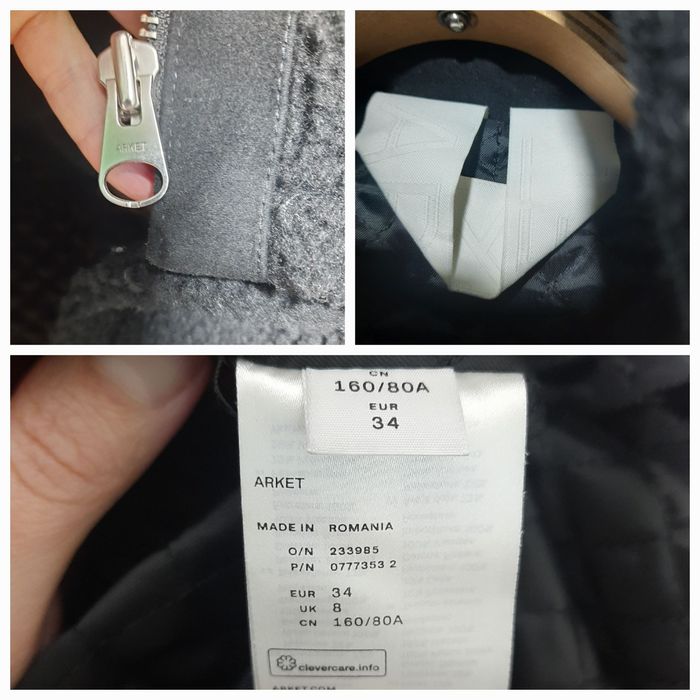 Arket teddy black coat , чорне пальто шуба теді на блискавці 34