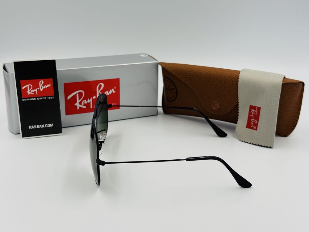 Солнцезащитные очки Ray Ban Aviator Metal 3026 Black-Green 62мм стекло