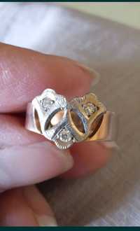 Красивое золотое кольцо с бриллиантами 583 проба СССР
