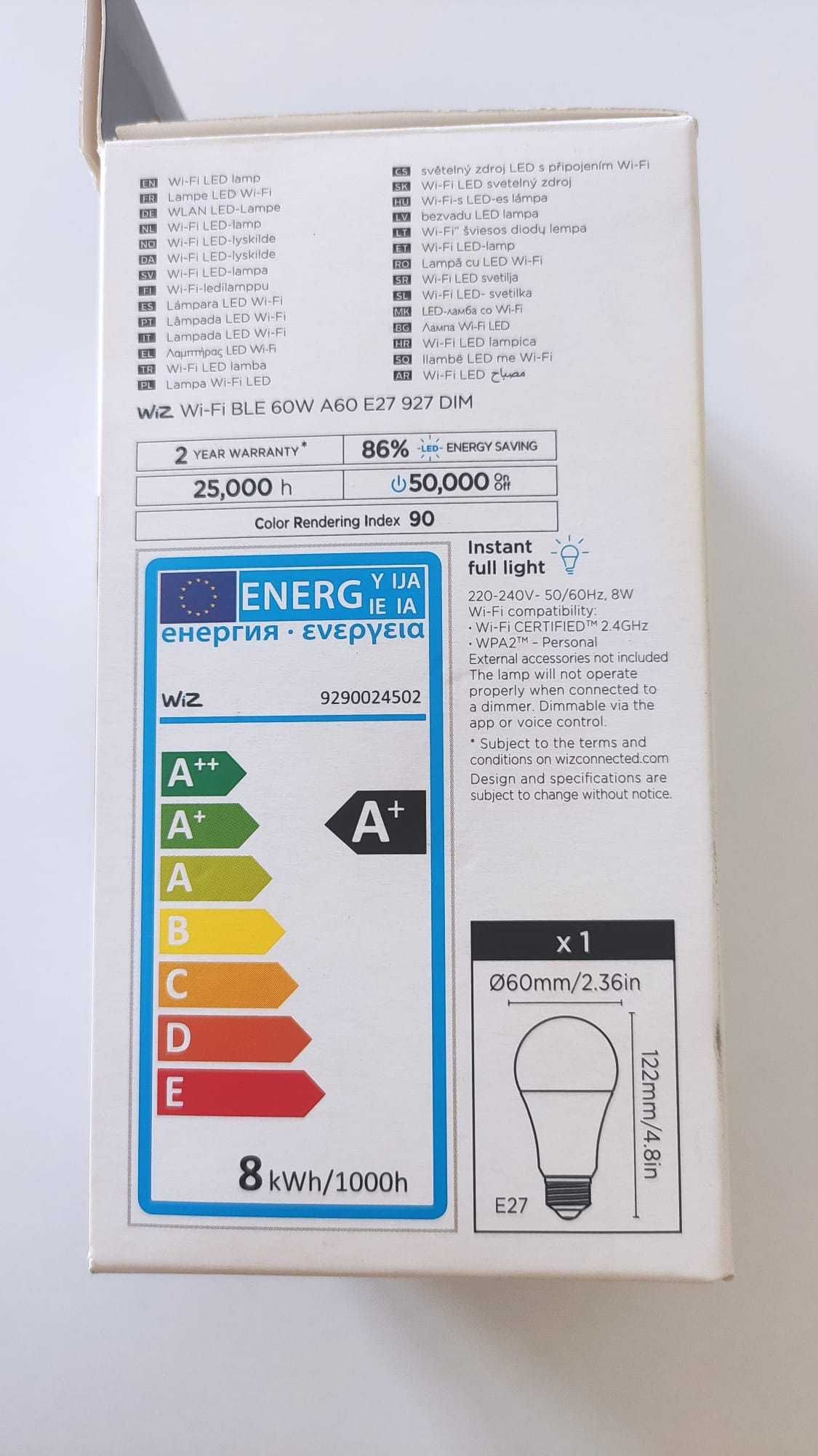 Lâmpada Inteligente LED E27 806 lm 60W 2700k