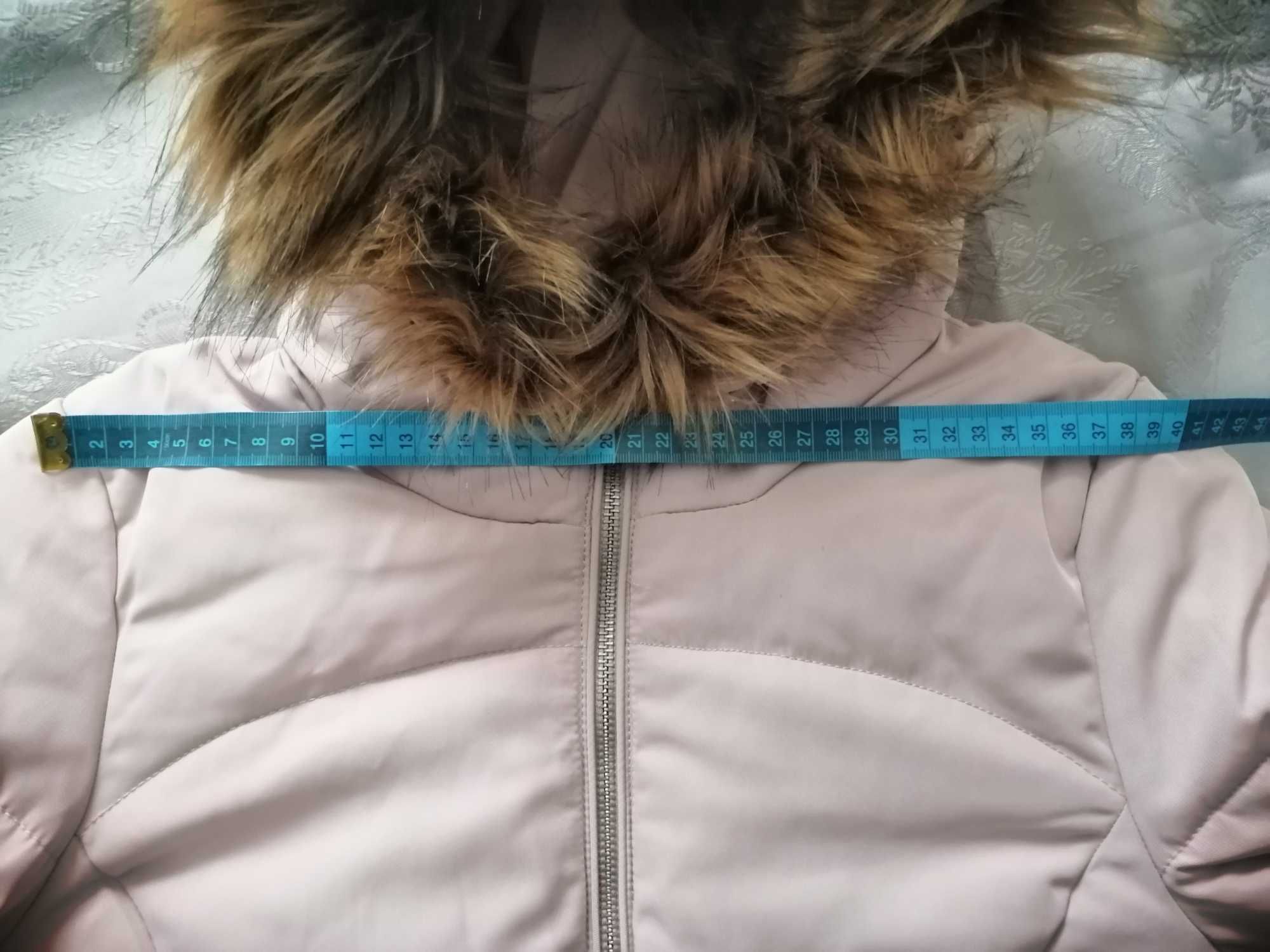 NOWA Kurtka H&M 34 XS 36 S pudrowy róż damska zimowa